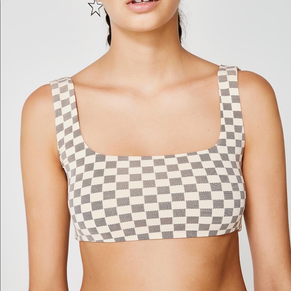 I AM GIA Checkered Bikini Top